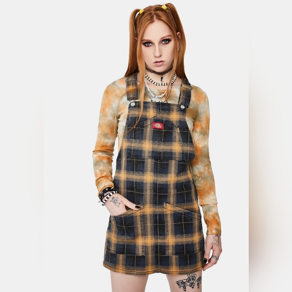 Dickies Dresses & Skirts - Dickies Duck Plaid Overall Dress